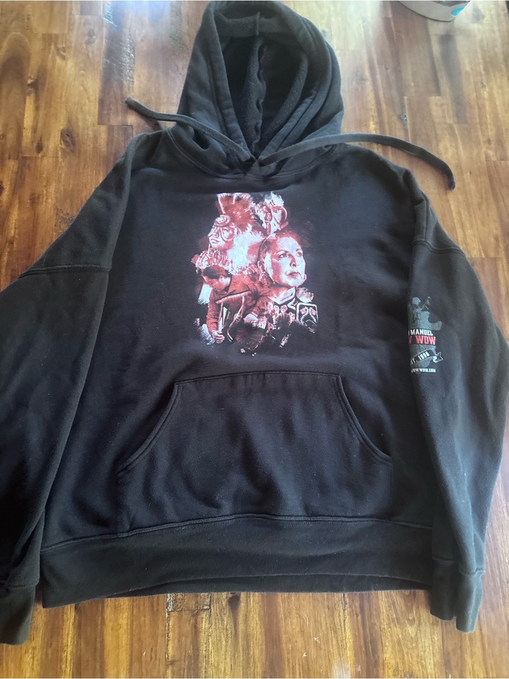 Bella Canvas Black Crewneck Hoodie with Red Graphic
